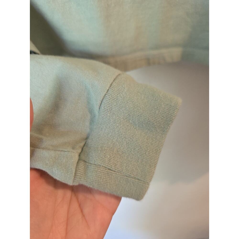 Womens 90's Y2K Green White Stripe Cropped Rugby Shirt Sz M Sporty Preppy Polo - Picture 5 of 5